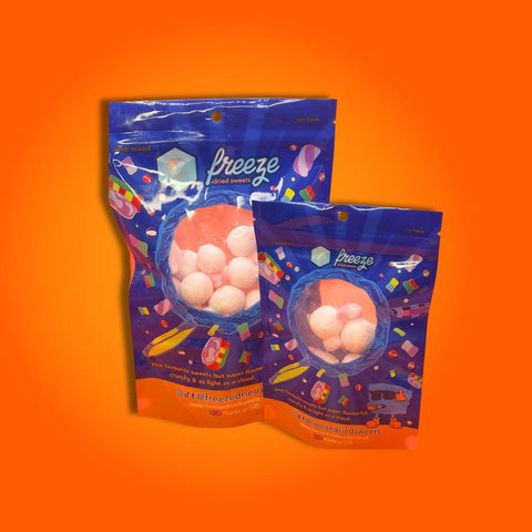 Chewits Strawberry Juicy Bites (Jelly filled Bon Bons) 50g - Freeze Dried Sweets - Vegetarian, Halal, Vegan, Gluten & Dairy Free