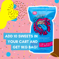 Create Your Own Millions Mix Sweets | Choose from 500g (5 flavours), 1kg (10 flavours), or 5kg (50 flavours) | Minimum of 5 Selections at 100g Each | All Items Added to Your Basket Will Be Bagged in a Colourful Resealable Pouch or 5kg Bucket