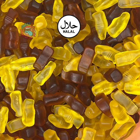 Mini Brown & Yellow Cola Bottles