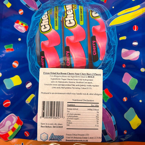 Ka-boom Cherry Sour Chew Bars 3x - Freeze Dried Sweets