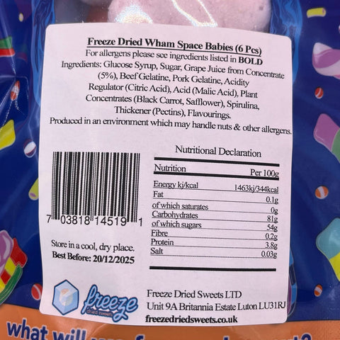 Wham Space Babies 6 Pieces - Freeze Dried Sweets