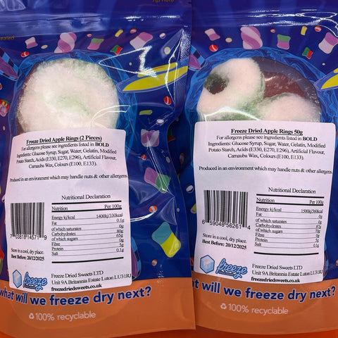 Apple Rings 2 Pieces - Freeze Dried Sweets - Halal