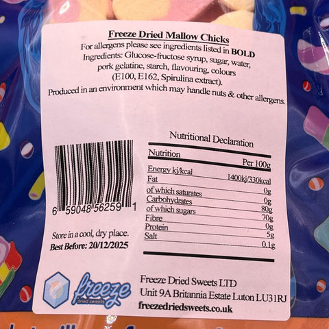 Mallow Chick 3 Pieces Marshmallows - Freeze Dried Sweets