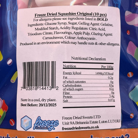Squashies Original x 10 - Freeze Dried Sweets
