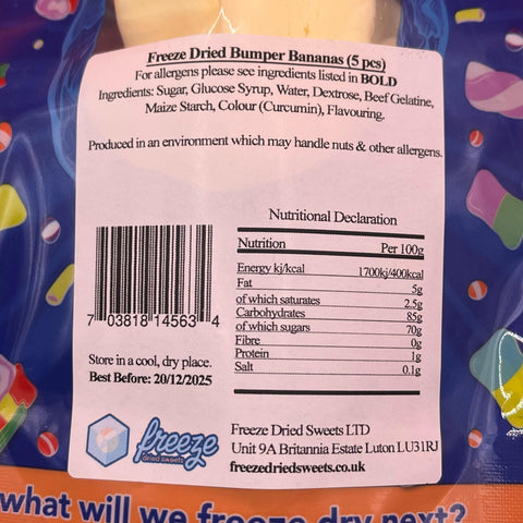 Bumper Bananas 5 Pieces - Freeze Dried Sweets