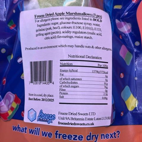 Apple Marshmallows x3  - Freeze Dried Sweets