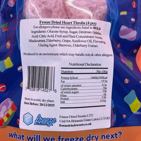 Heart Throbs x 4 Pieces - Freeze Dried Sweets