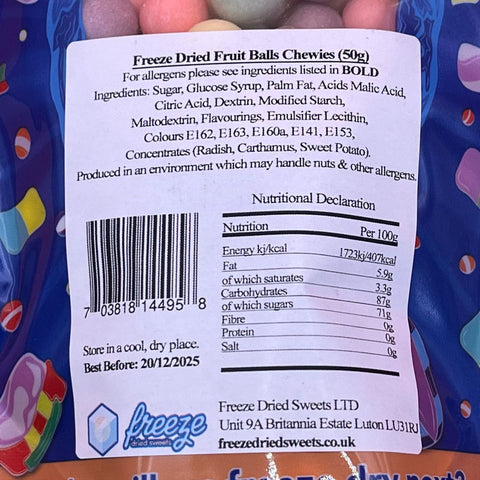 Skitle Chewies (Shell-less) 50g - Freeze Dried Sweets - Vegan, Vegetarian & Halal