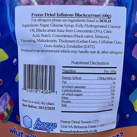 Blackcurrant Millions 60g - Freeze Dried Sweets | Vegan Vegetarian & Gluten Free