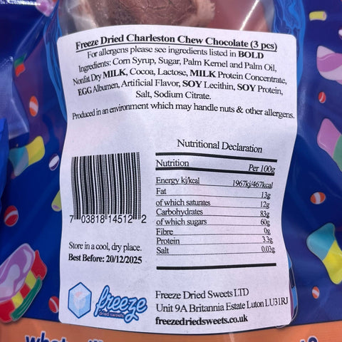 Charleston Chew Chocolate x3 - Imported directly from USA - Freeze Dried Sweets