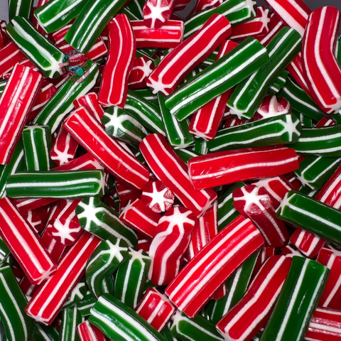 Green & Red Candy Poles (Strawberry, Cream and Watermelon)